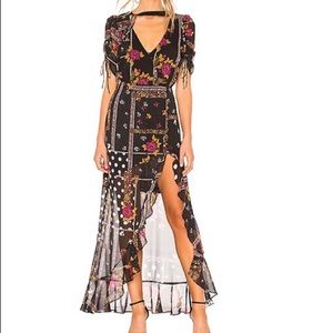 For Love And Lemons Stella Maxi Dress in Patchwork